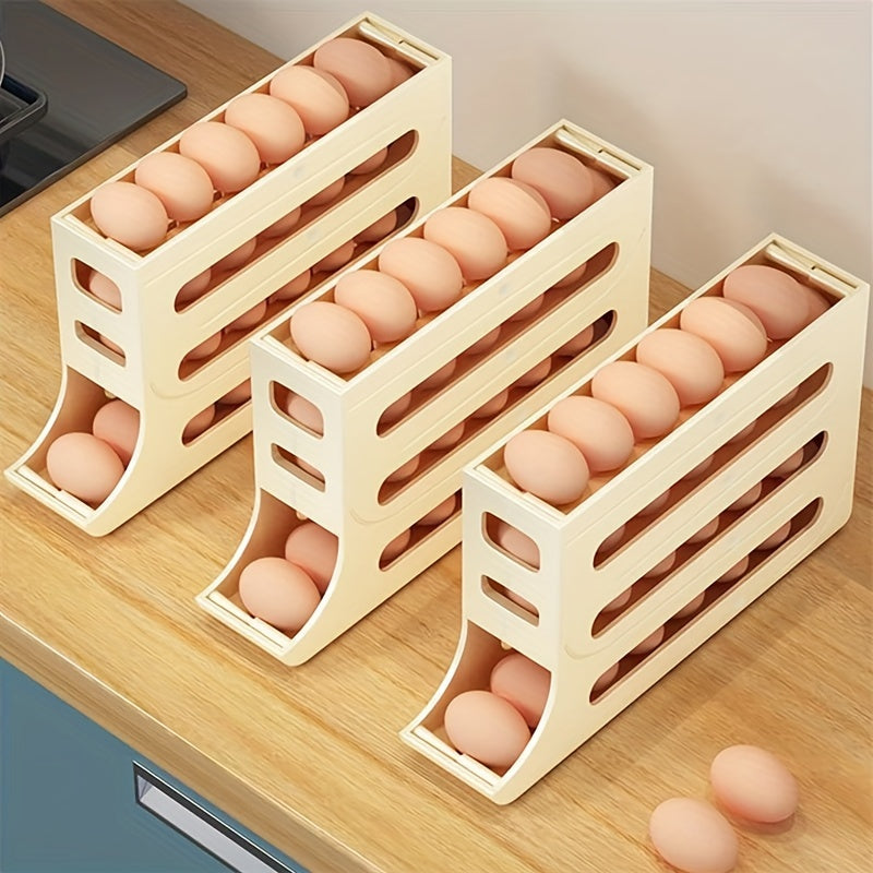 Egg Organizer with Auto-Rolling Technology.