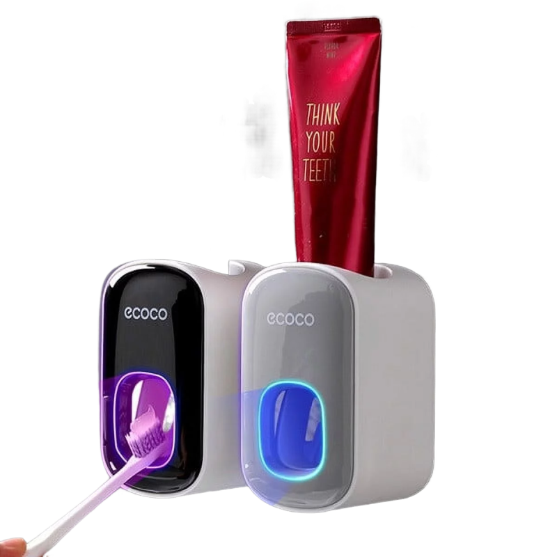 AutoSqueeze™ AutoSqueeze Automatic Toothpaste Dispenser with Wall-Mounted Toothbrush Holder
