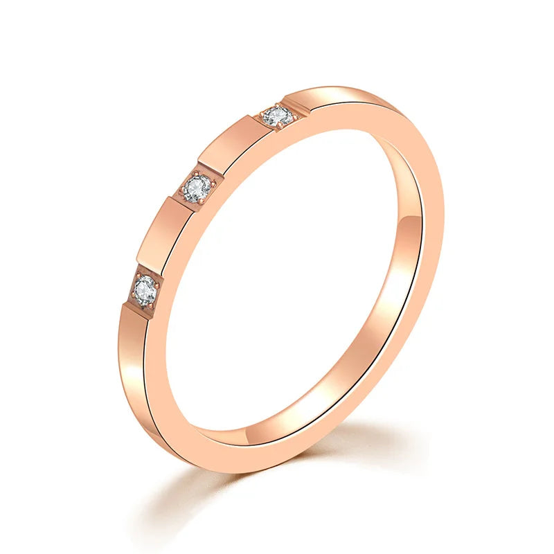 "EternaGlow™  Titanium Steel Rose Gold Wedding Ring''