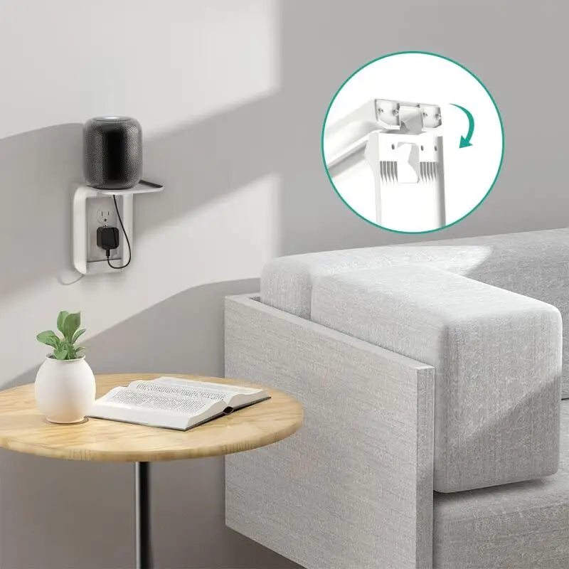 "Wall-Mounted Outlet Shelf: Optimize Your Space"