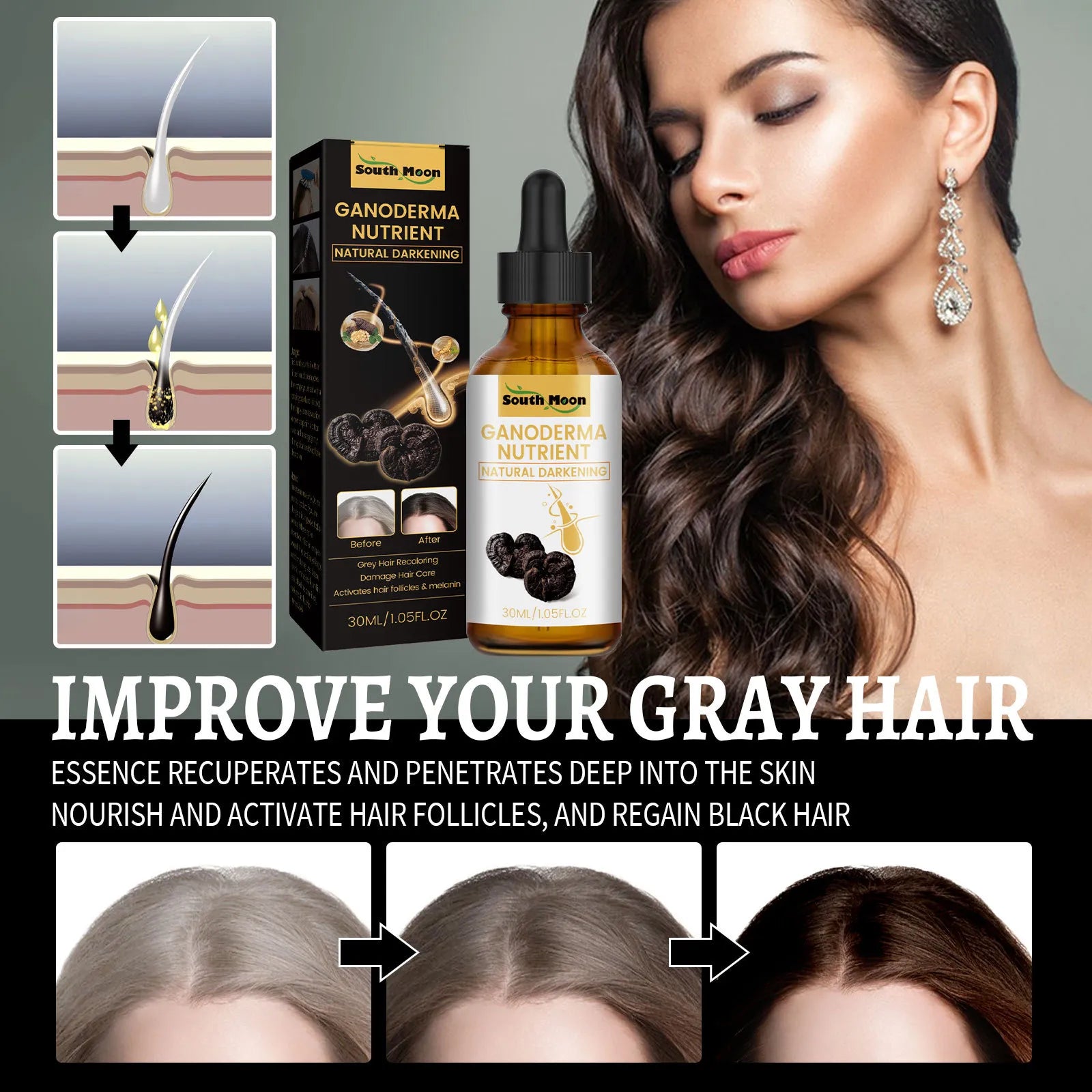 GrayRestore Serum™  Gray White Hair Treatment Serum Gray White Hair Treatment