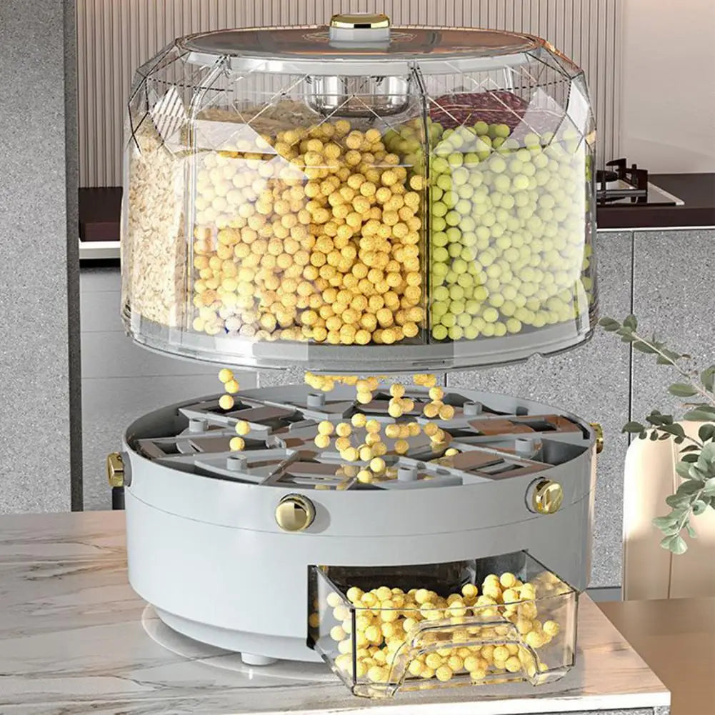 Large Capacity Food Storage Jar with One Button Opening