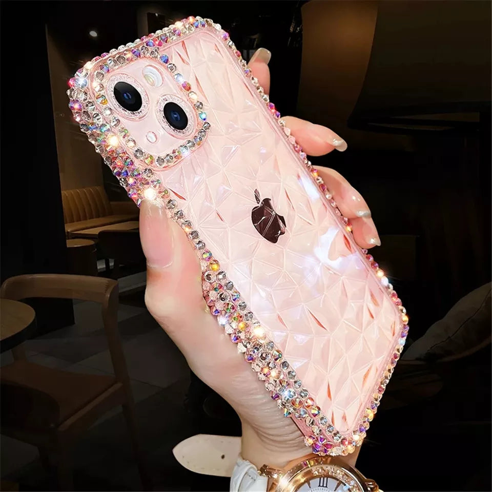 ''GlamVista - Crystal Clarity: Dazzling Glitter Diamond Case for iPhone - Unleash Your Style"