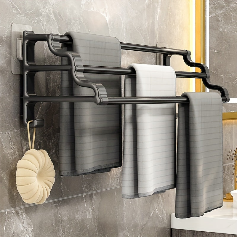 Perforation-Free Wall-Mounted Bathroom Towel Rack