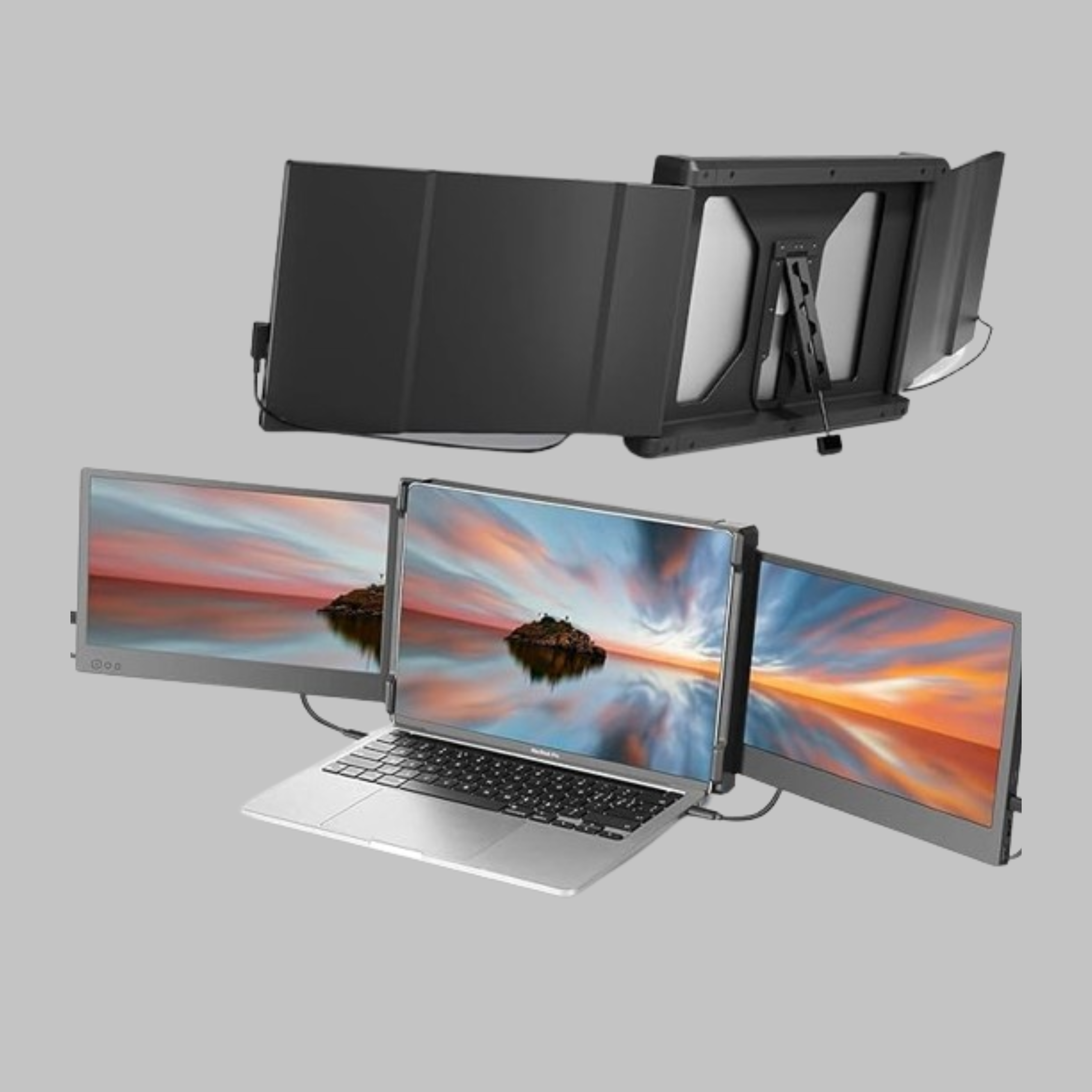 TeamEdge FlexScreen Portable Monitor Boost, Your Productivity with Triple Screen Efficiency.