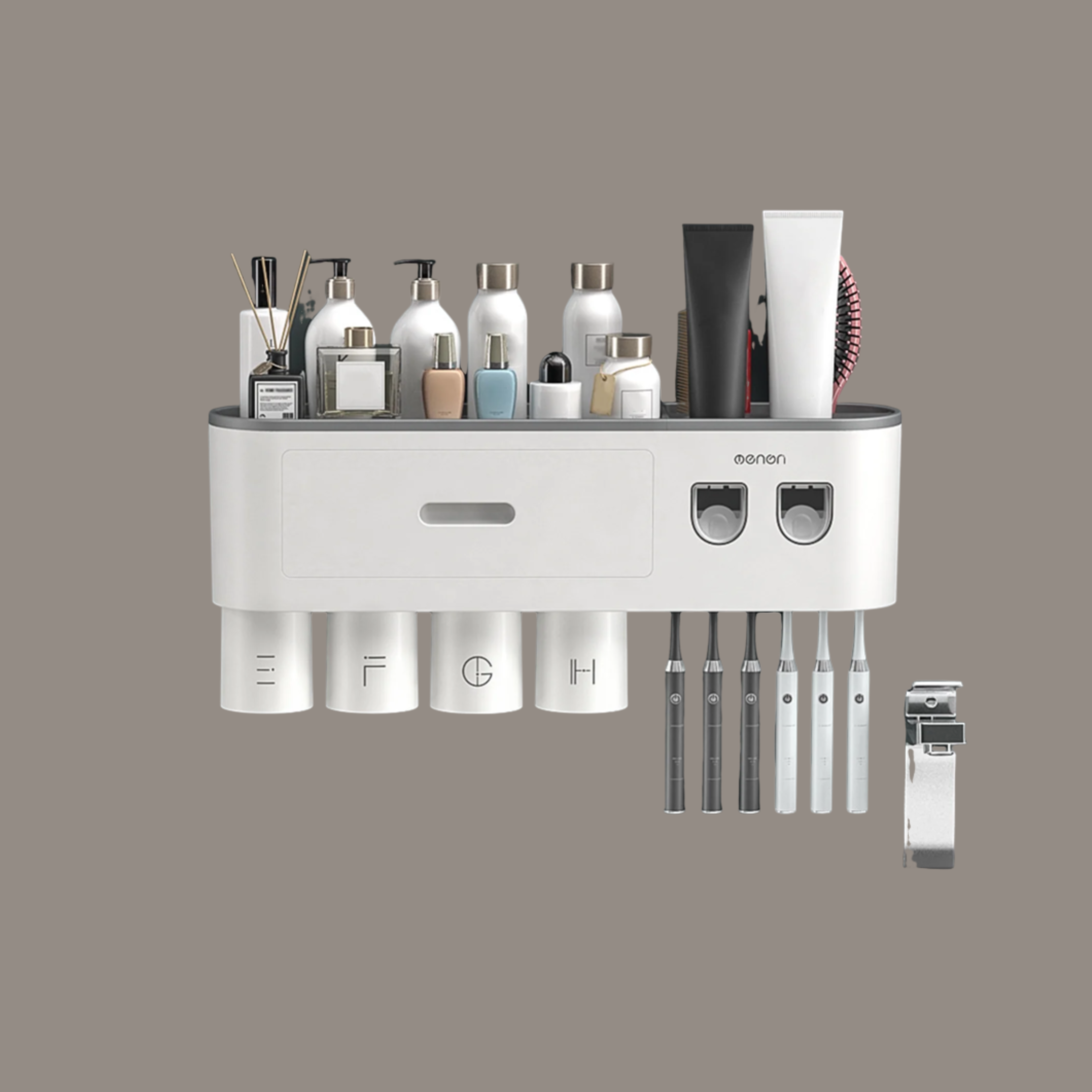 "MagNest™ Smart Dental Station: Automatic Toothpaste Dispenser, Magnetic Toothbrush